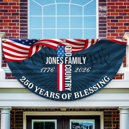 Family Name 250 Years of Freedom Fan Flag