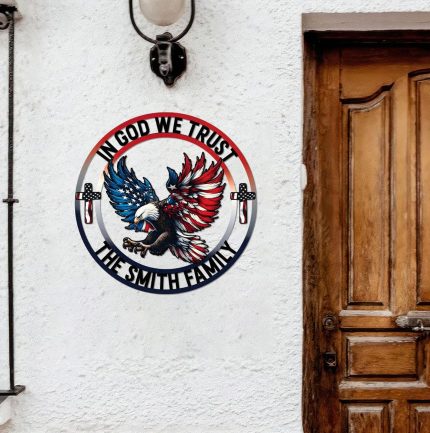 Personalized Eagle Metal Family Sign